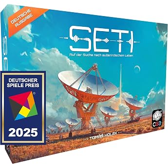 CGE Czech Games Edition SETI Looking for Extraterrestrial Life - Astronomical Board Game in Space - Strategic Sci-Fi Exploration Game in the Cosmos - German - 1-4 Players - from 14 Years