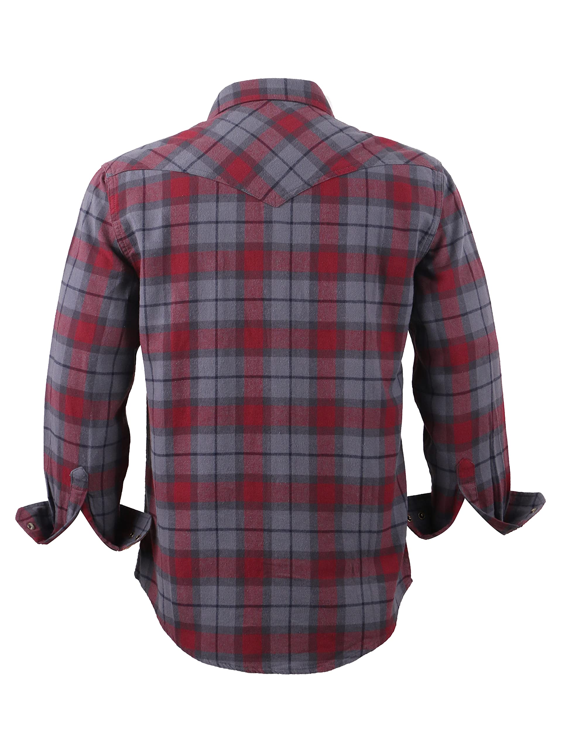 COEVALS CLUB Chemise de travail décontractée en flanelle pour homme, Merlot/gris #8, Taille 3XL