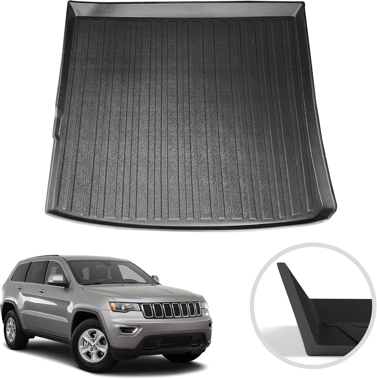 Premium Cargo Liner for Jeep Cherokee 2014-2023 - Custom Fit Car Trunk Mat - All-Season Black Cargo Mat - 3D Shaped Laser Measured Trunk Liners for Jeep Cherokee 2014-2023