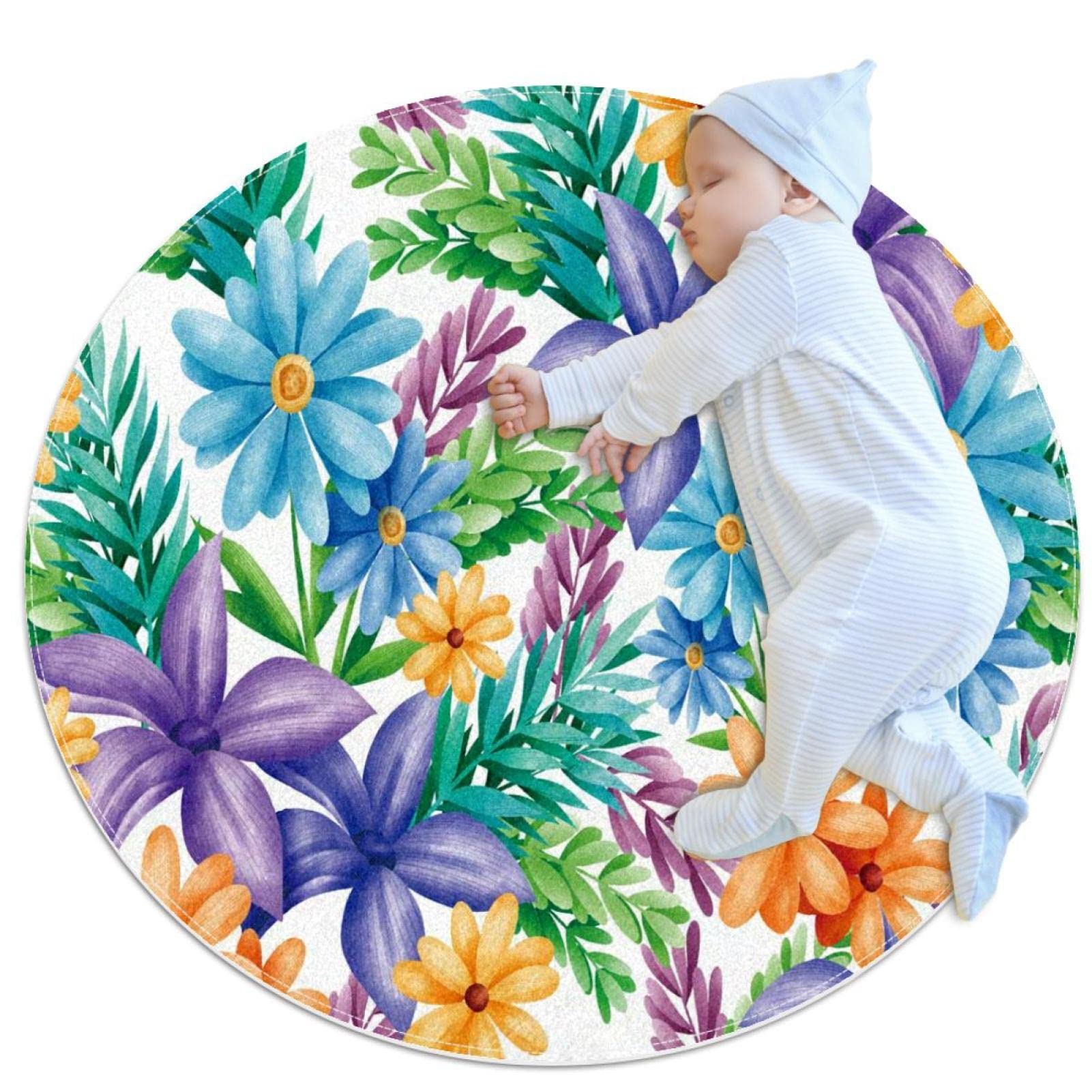 Tapis de salle de bain antidérapant et absorbant motif feuilles vertes