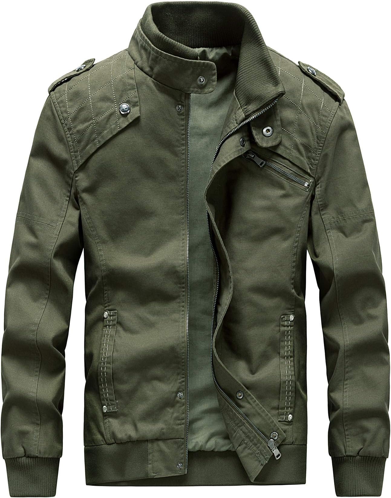 XiaoLongRen Casual Outdoor Windproof Coat Windbreaker Military Jackets for Men