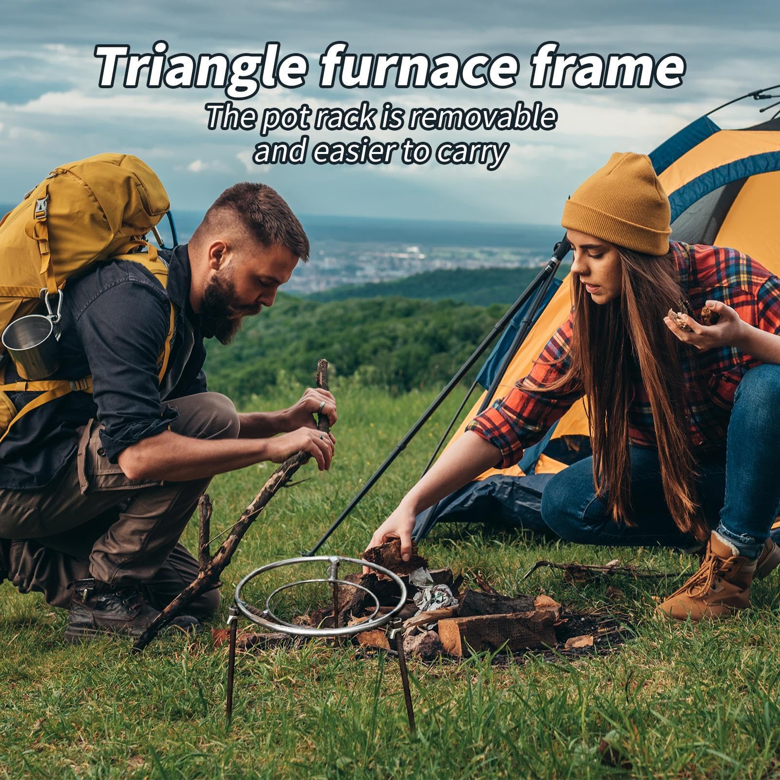 Treppiede da Falò Supporto Triangolare Per Forno