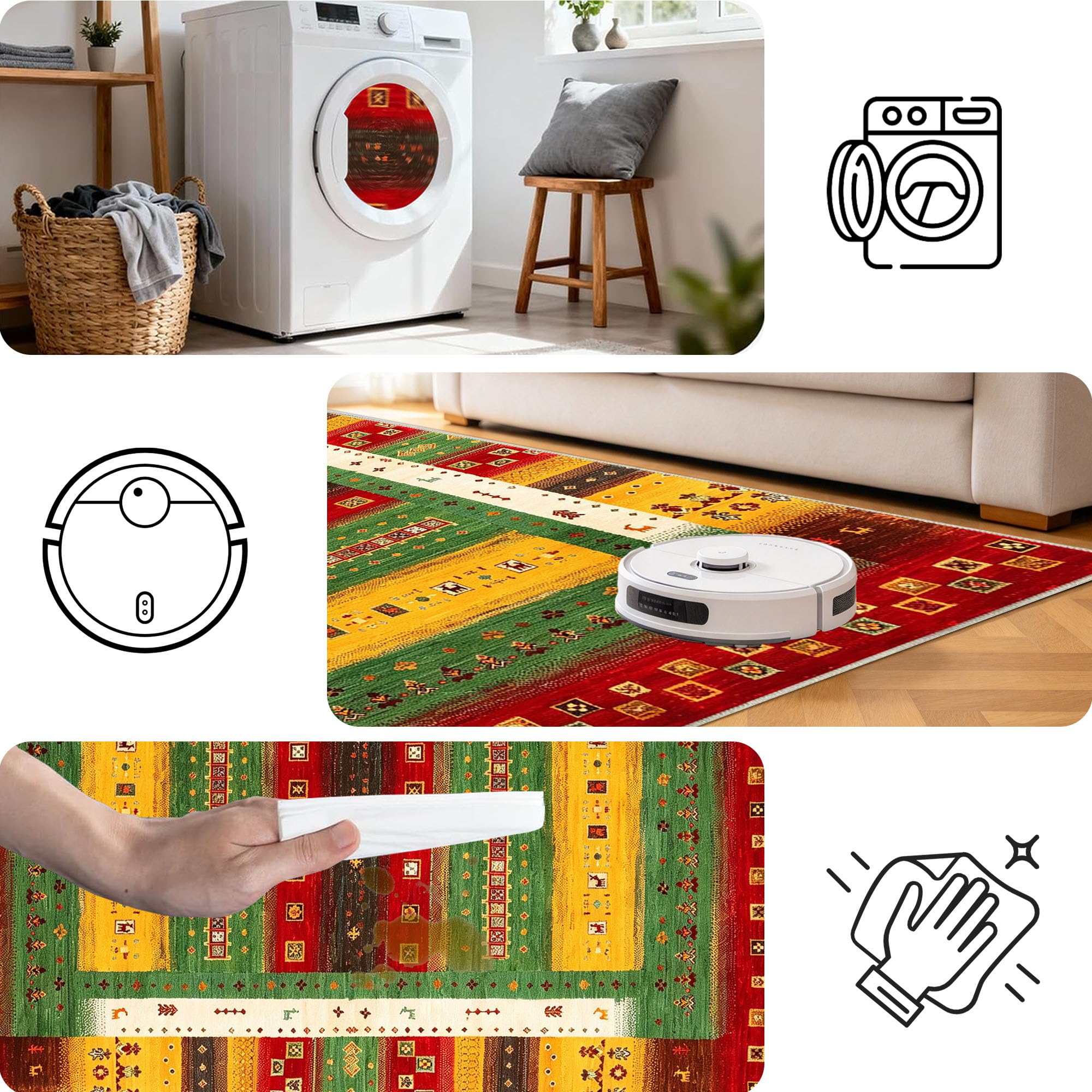 Tapis Couloir Antidérapant Long Rug 100 x 300 cm