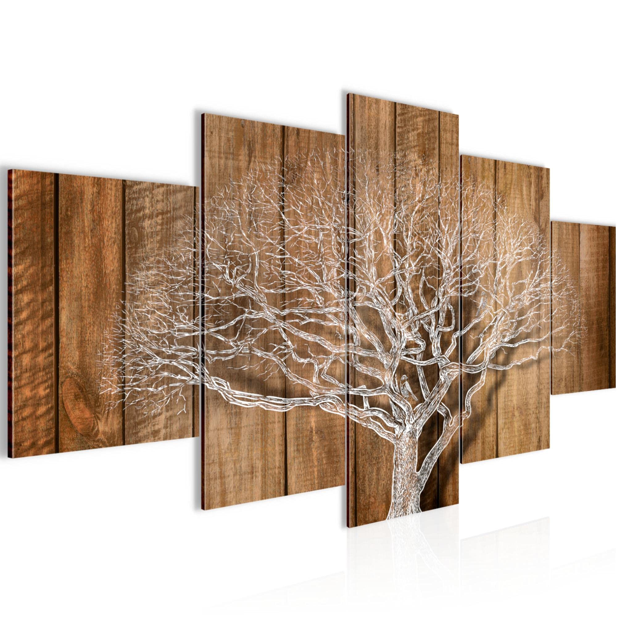 Quadro Moderno Runa Art Con Albero - 60x40 Cm - Stampa Su Tela Non Tessuta - Marrone Per Soggiorno - 3