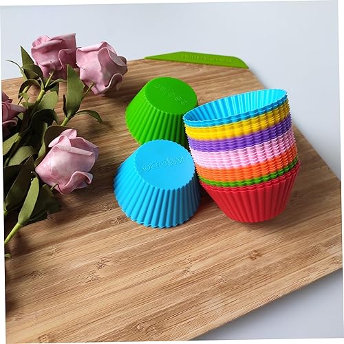 Miniatura 4 de 24 forros de silicona para cupcakes, tazas de silicona reutilizables para hornear, tazas de silicona antiadherentes para hornear, 8 suministros de