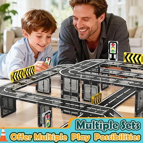 Miniatura 6 de Paquete de piezas magnéticas para creación de carreteras, bloques de construcción magnéticos STEM para niños pequeños, juguetes de Navidad