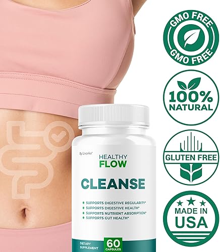 Miniatura 5 de Paquete de 3 cápsulas de limpieza de flujo saludable, píldoras oficiales de limpieza HealthyFlow, apoyo diario premium, fórmula digestiva natural