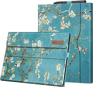 Fintie Case for 13 Inch Microsoft Surface Pro 9 / Pro 9 5G (2022) - Multiple Angle Viewing Portfolio Business Cover with Pocket and Stylus Holder, Compatible with Type Cover Keyboard, Blossom