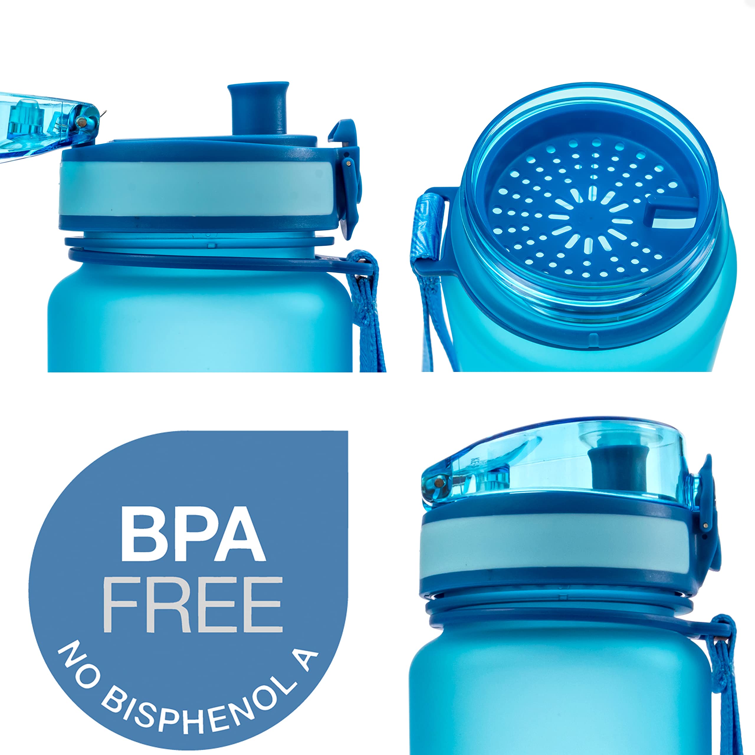 Embrava La Meilleure Bouteille de Sport – Grande Taille 1000ml – Éco-Responsable Et sans BPA – Ecoulement Rapide De l'eau, Couvercle Supérieur De Flip, s'ouvre avec 1-Click