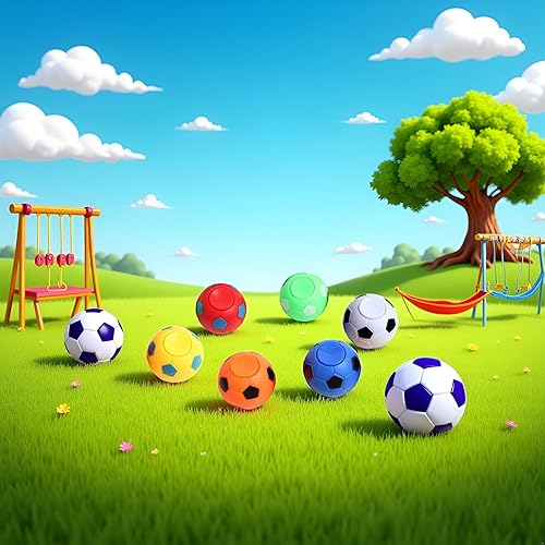 Miniatura 4 de Balón de fútbol de color aleatorio, 6 unidades - Pelotas de fútbol giratorias de mano, juguetes de fútbol para aliviar el estrés, pelotas de fútbol