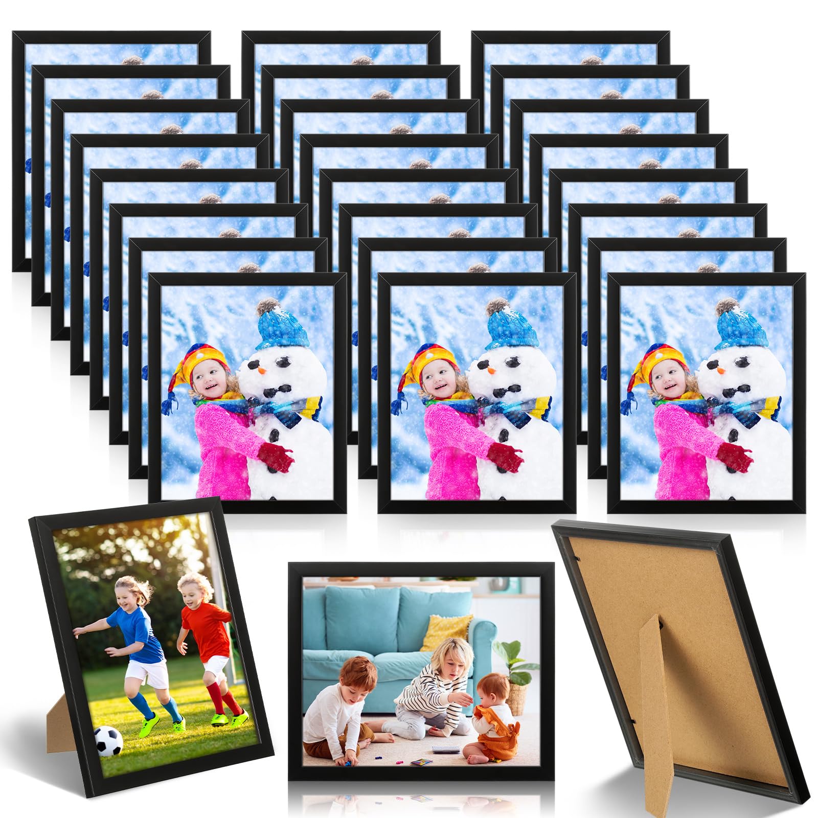 Roowest Set of 24 Picture Frame Bulk Wood Photo Frames with Acrylic