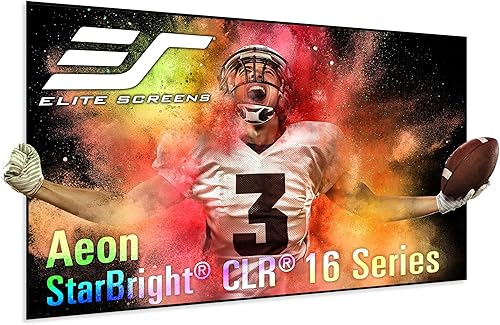 Miniatura 1 de Elite Screens Aeon StarBright 169 - Lámpara de techo de 123 pulgadas con marco fijo que rechaza el borde sin borde, pantalla de cine en casa, Aeon