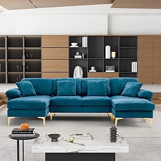 OUYESSIR U-Shaped Sectional Sofa Couch, 4 Seat Sofa Set for Living Room,...