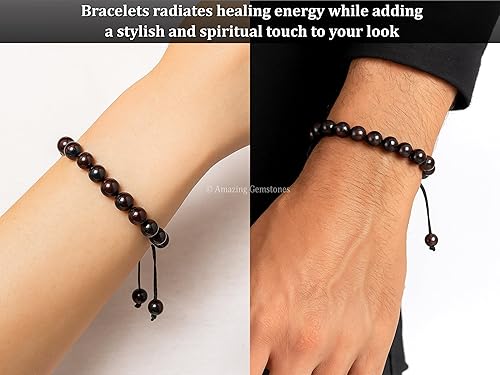 Miniatura 47 de Amazing Gemstone Pulsera de cristal para mujeres y hombres, pulsera de cristal curativo de protección, pulsera ajustable con cuentas de piedras