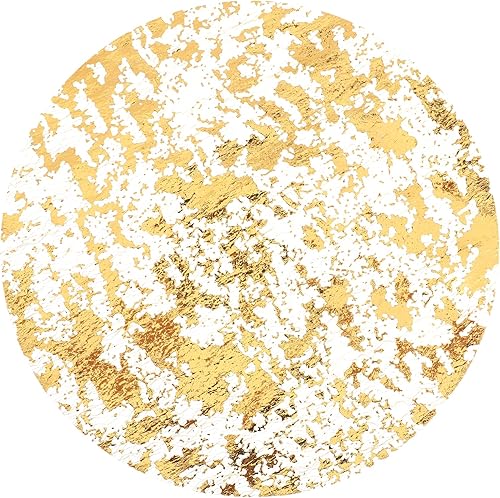 12 manteles individuales redondos dorados metálicos desechables de 13 pulgadas, de malla dorada con purpurina, decoración de mesa para mesas de