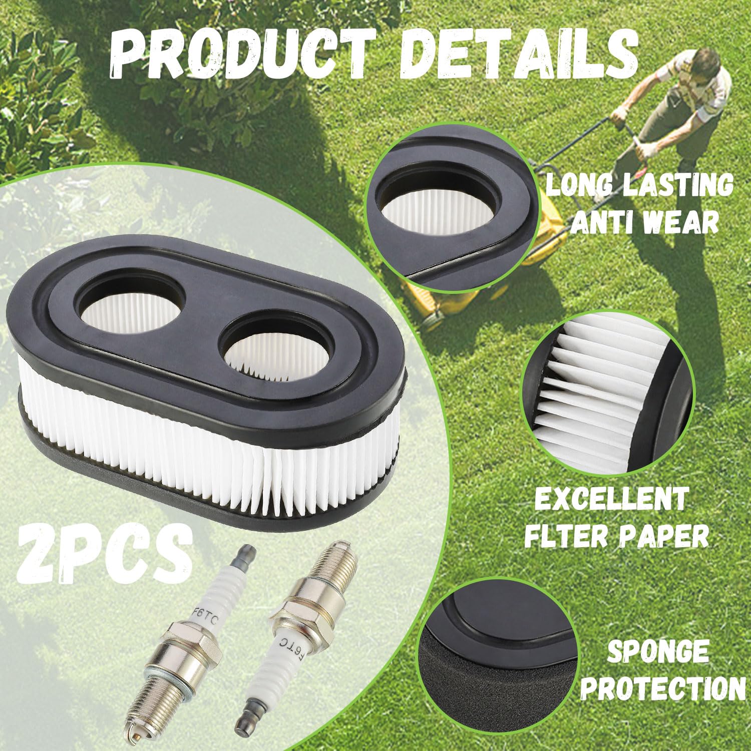 Kit Filtro Aria E Candele Per Briggs & Stratton Serie 550e-550ex