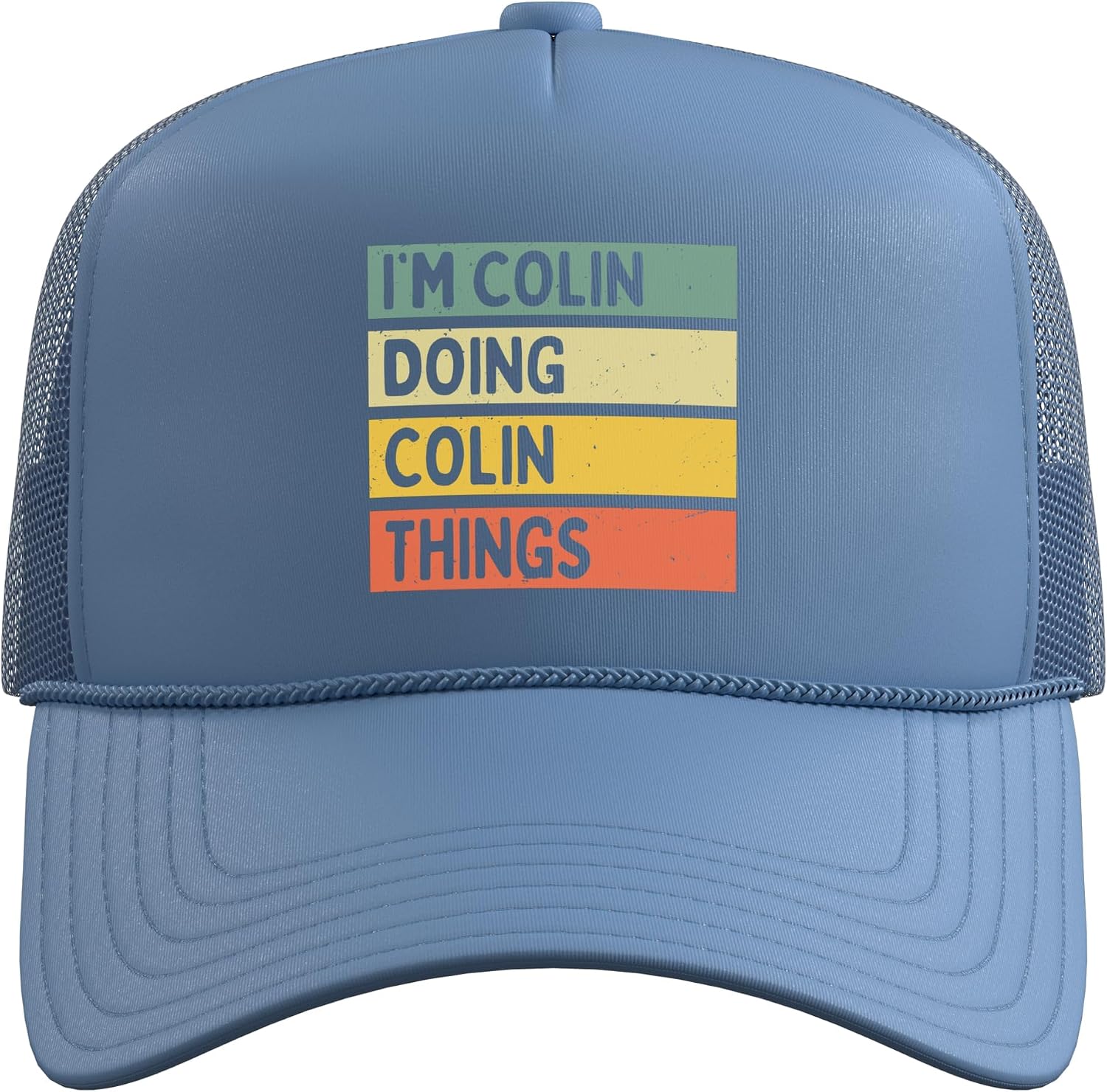 I'm Colin Doing Colin Things Funny Personalized Quote Trucker Hat with Adjustable Mesh Back image 2