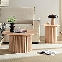 Vista 25 de Mesa auxiliar moderna de madera rústica de 2 niveles, mesas de noche compactas para sala de estar, mesita de noche rectangular minimalista