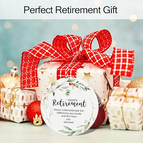 Miniatura 7 de Adorno de Navidad de jubilación 2023, regalos de jubilación para mujeres compañeras de trabajo 2023, recuerdo de cerámica con cinta y caja de regalo