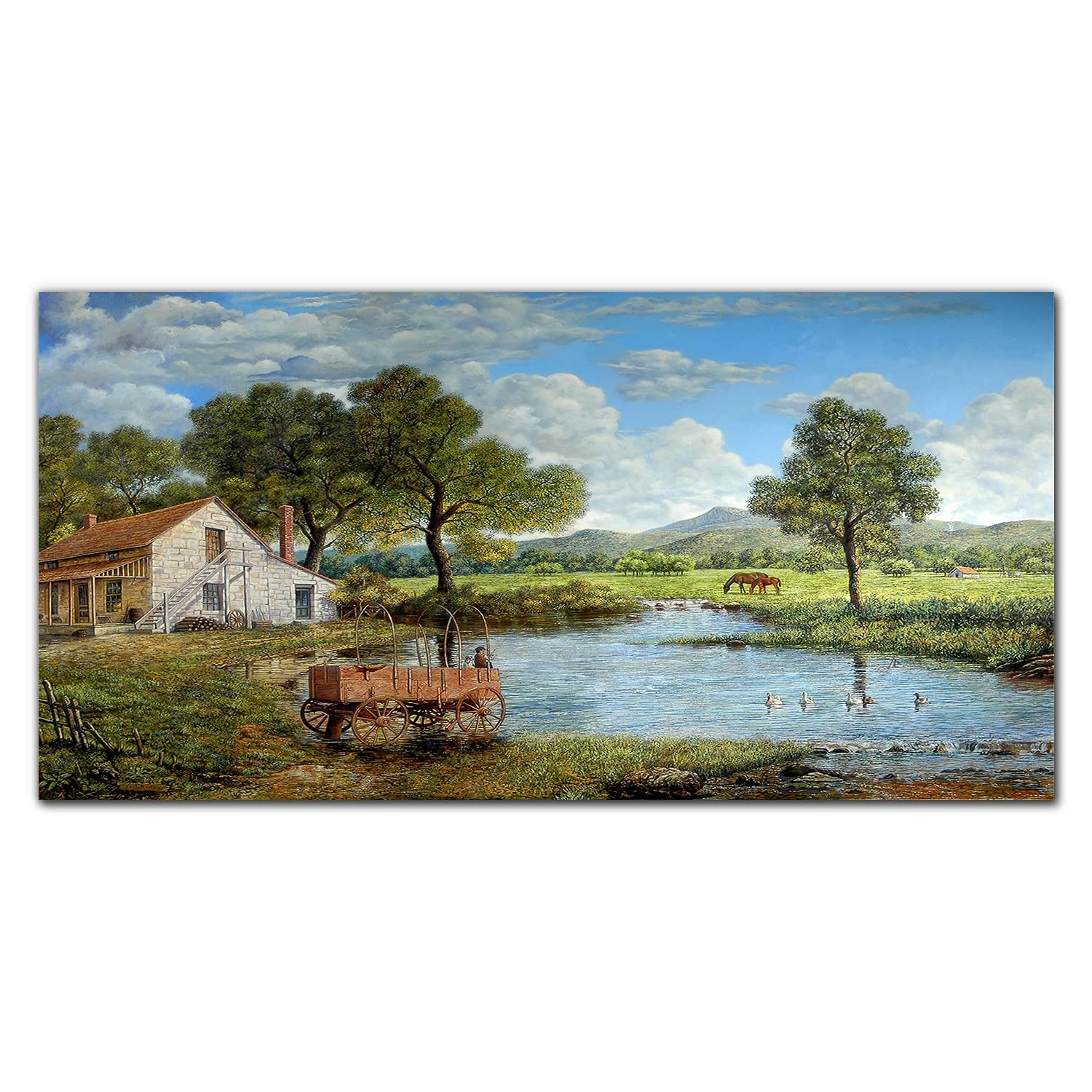 Dosseret en verre trempé 140x70 cm cuisine motif paysage montagne Coloray