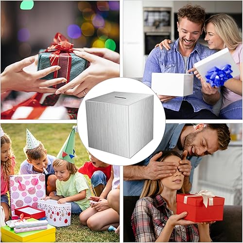 Miniatura 7 de Alcancía de metal para adultos, alcancía irrompible, segura para ahorrar dinero (4 pulgadas)