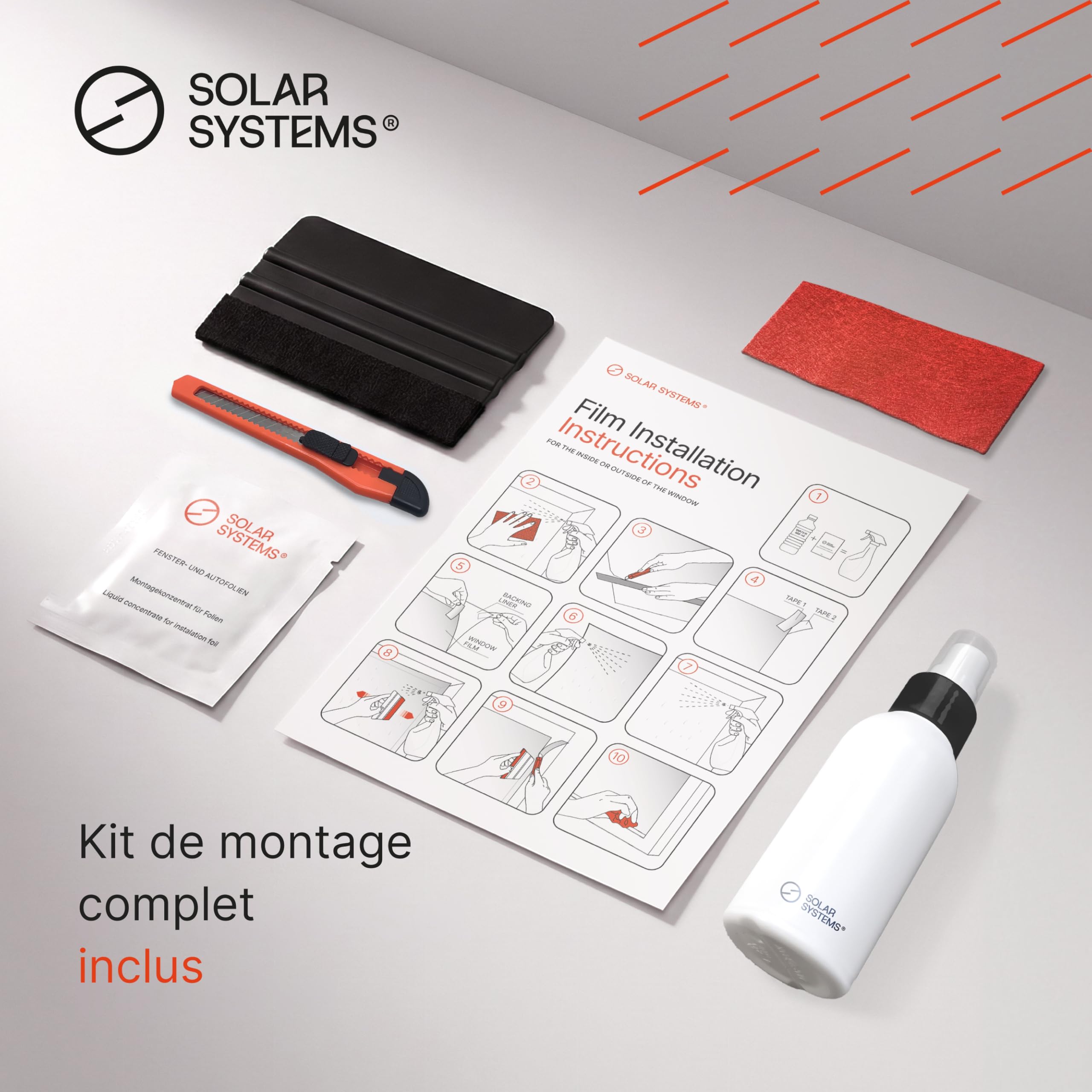 SOLAR SYSTEMS - Film de Protection Solaire pour Fenêtres - Anti Regard - Effet Miroir, Auto-Adhésif - Protection Thermique, Anti-UV, Film Isolant - 100x200cm
