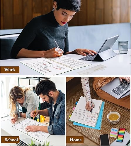 Vista 105 de Cuaderno de papel cuadriculado, cuaderno en espiral de 8.5 x 11 pulgadas, cuadernos de cuadrícula grande A4 para mujeres y hombres, papel gráfico