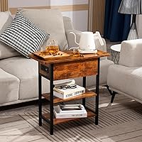 Vista 10 de Yoobure - Mesa auxiliar con estación de carga; mesa auxiliar con tapa abatible, puertos USB y tomas de corriente; mesa de sofá, cama, sala de estar