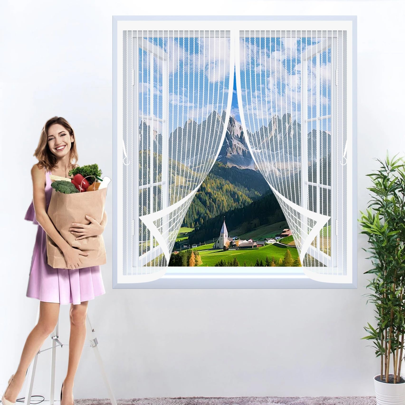 Moustiquaire fenêtre 160 x 172 cm pour aérer la chambre sans moustiques