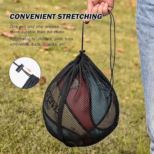 Miniatura 6 de iBasingo Bolsa de malla con cordón de nailon, bolsa de golf, bolsa de pelotas de golf, para almacenamiento en casa y deportes al aire libre, 5 uds,