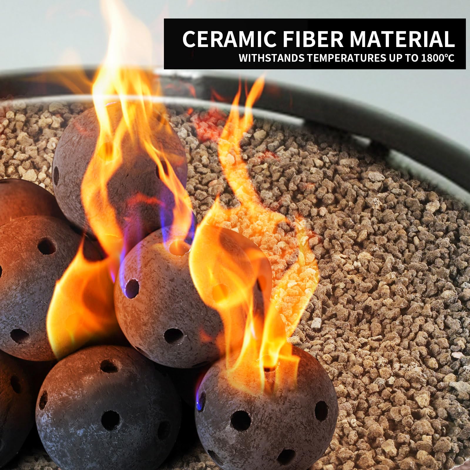 Gas Fireplace Rocks 15-Pack Ceramic (3 Inch) - Smoke-Free Lava Rocks ...