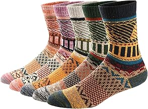 Warm Wool Socks for Autumn and Winter Vintage Style Men/Women 5 Pairs