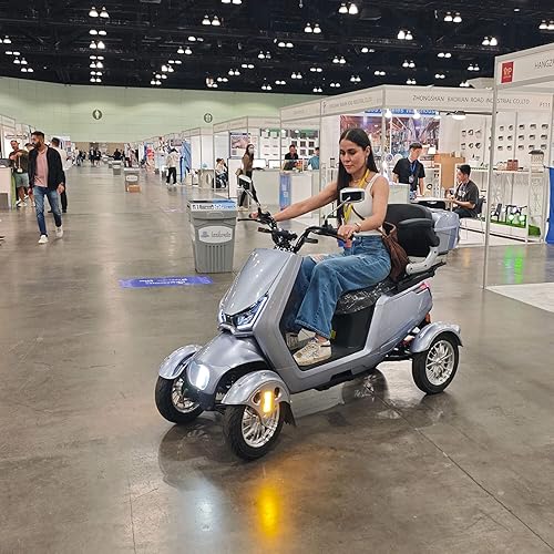 Miniatura 3 de Patinetes de movilidad para adultos y personas mayores, dispositivo de silla de ruedas eléctrica de 3 velocidades de 4 ruedas de alta resistencia,
