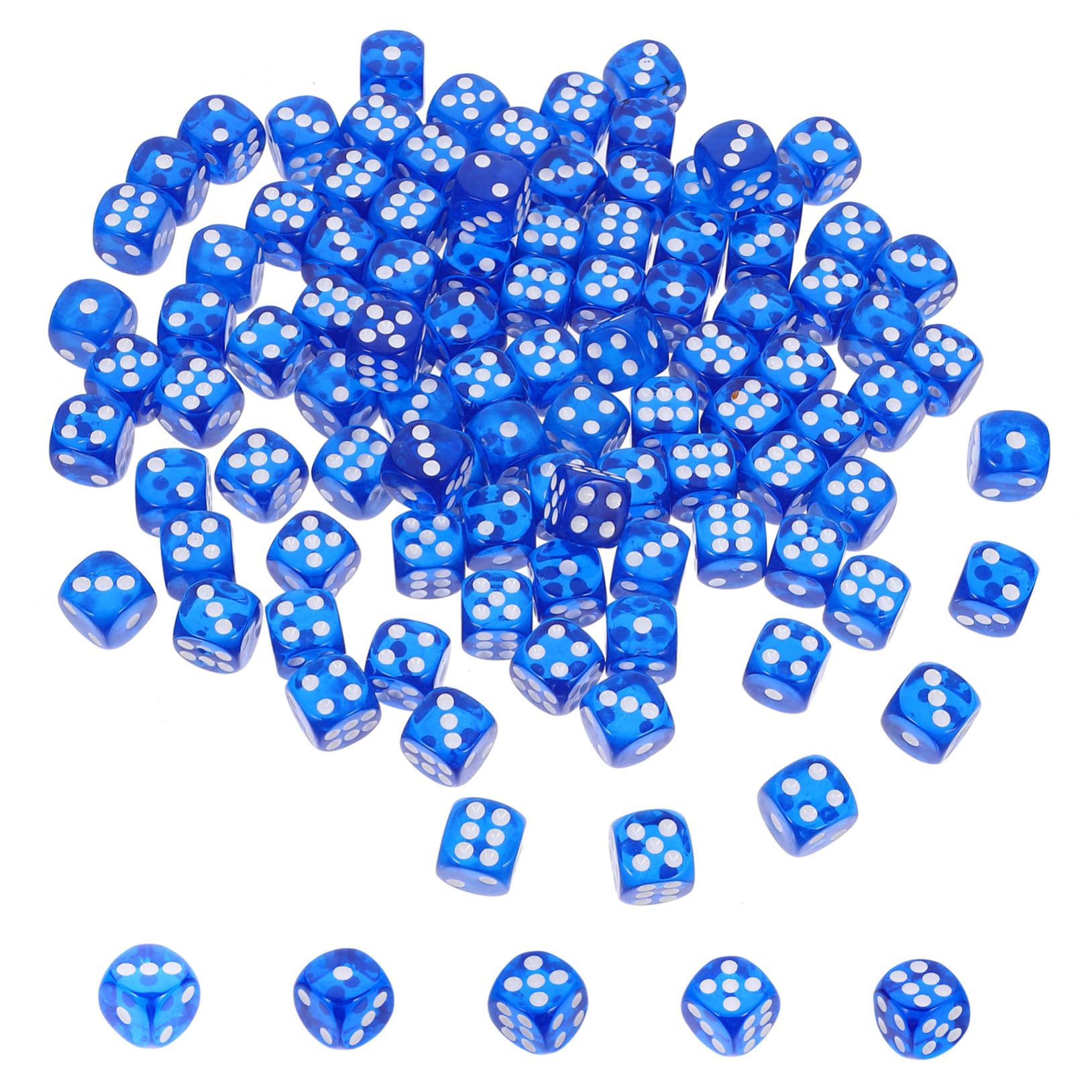 100 Pièces Dés Acrylique Colorés Arrondies Accessoires de Jeu de Société Portable pour Fête et Jeux de Table