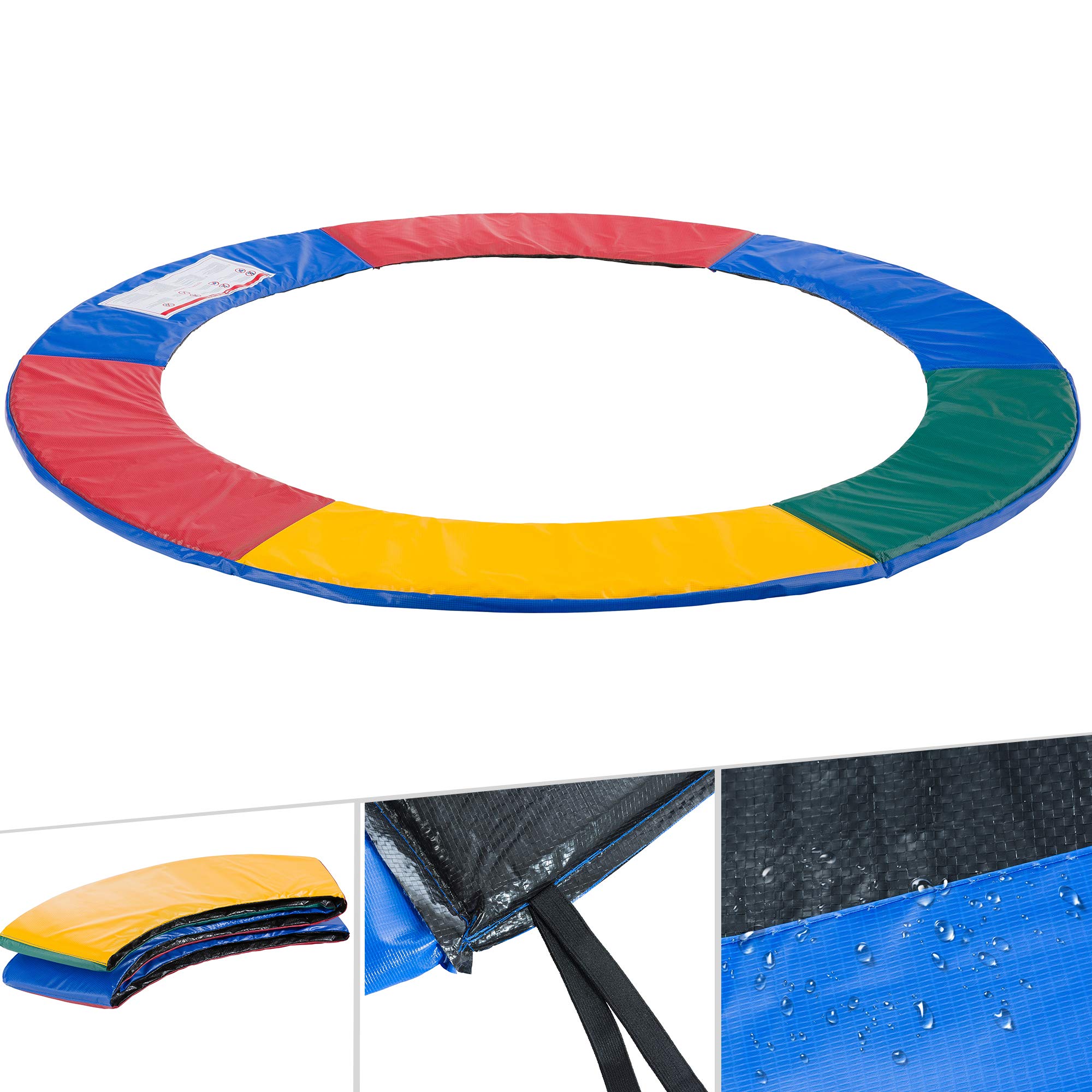 Arebos Coussin de Protection pour Trampoline de Remplacement | Trampoline Couverture Rembourrage | résistant aux intempéries et UV | Anti-déchirure | 366 cm | 6 Couleurs