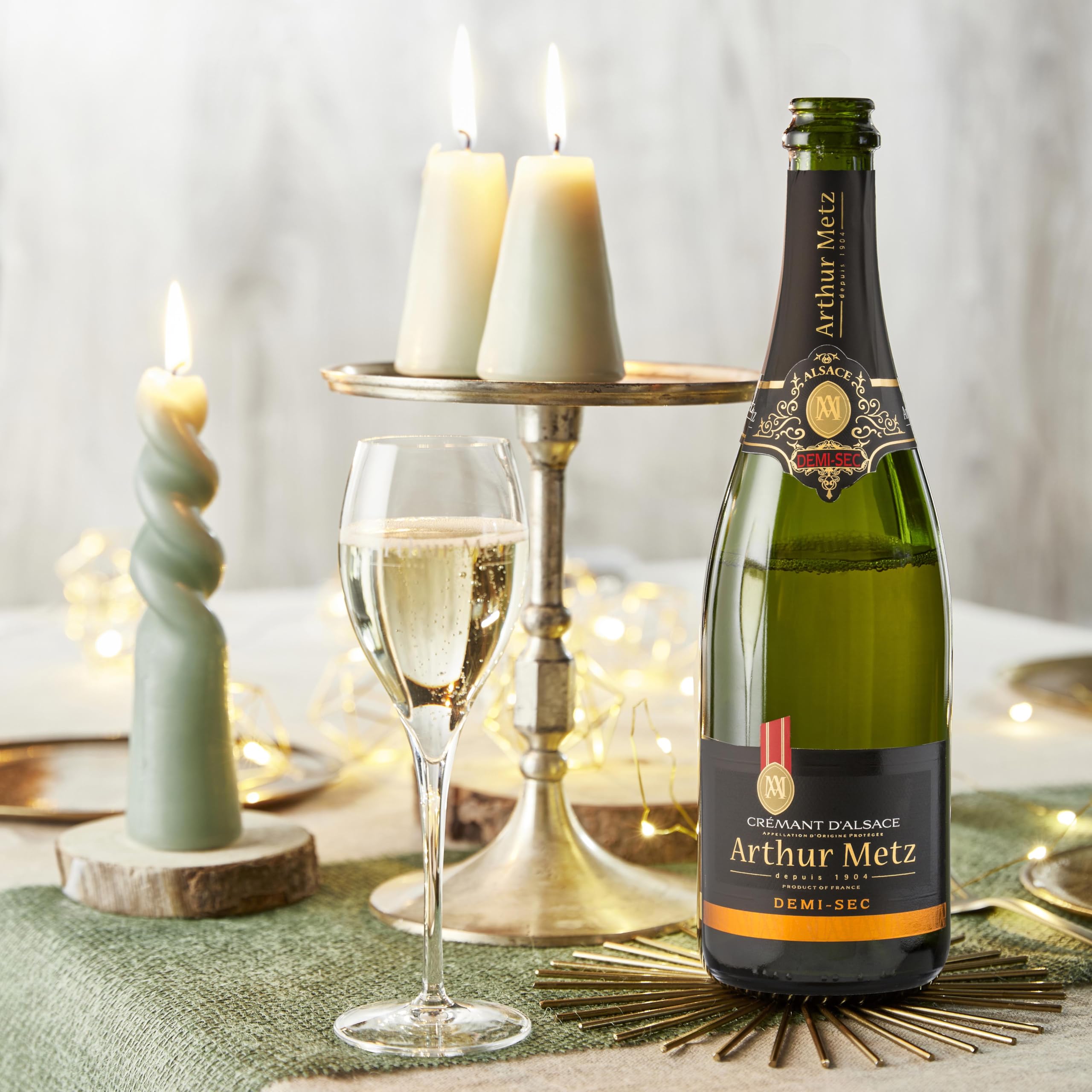 Arthur Metz - Crémant d'Alsace Demi Sec, Méthode traditionnelle, vieilli sur lattes (6 x 0,75 L)