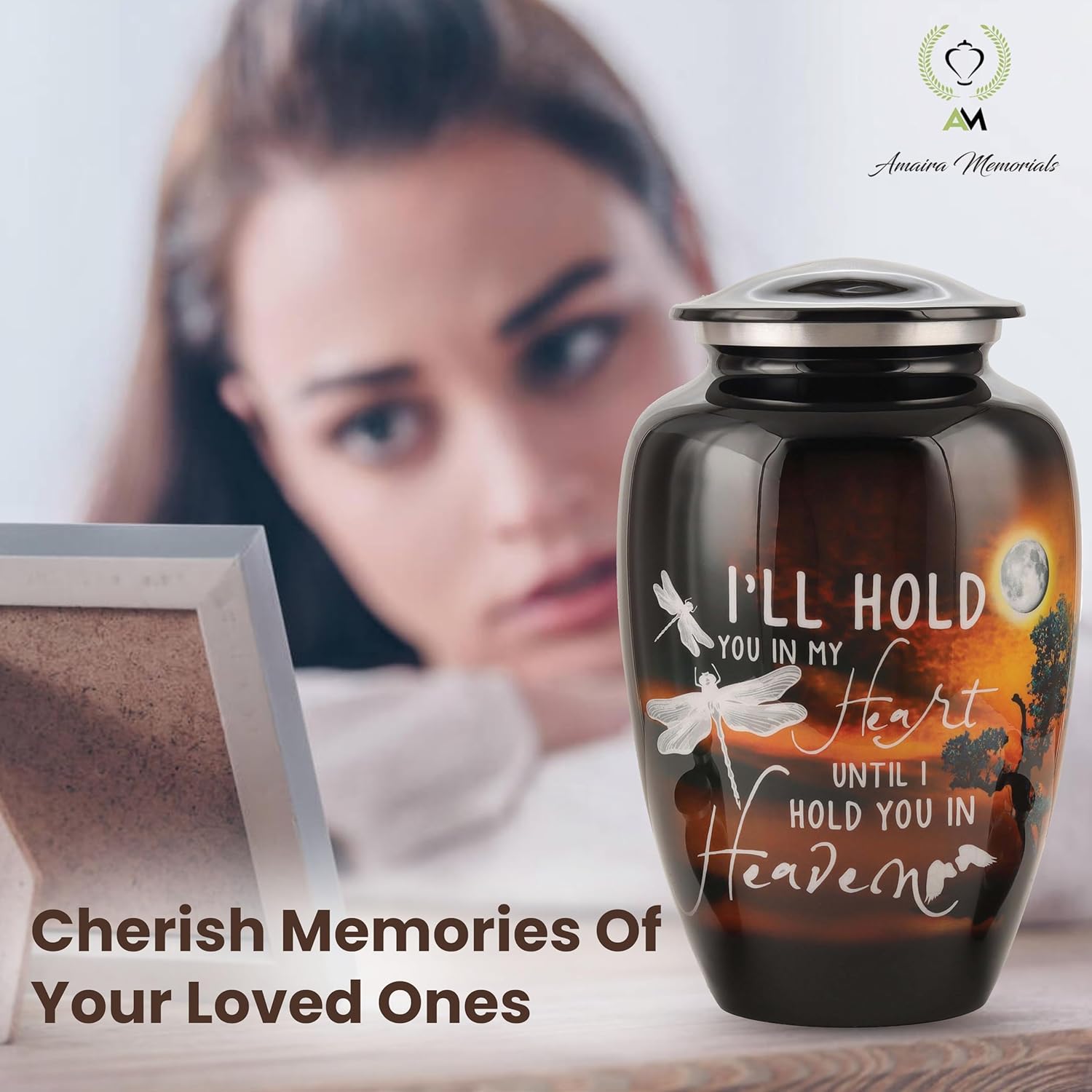 Urn for Ashes Adult Male/Female | Handcrafted Urns for Human Ashes Adult Man/Women | Funeral Cremation Memorial Burial Decorative Urns | Moonlight Black Urn for Ash Women - 200 lbs - Image 5