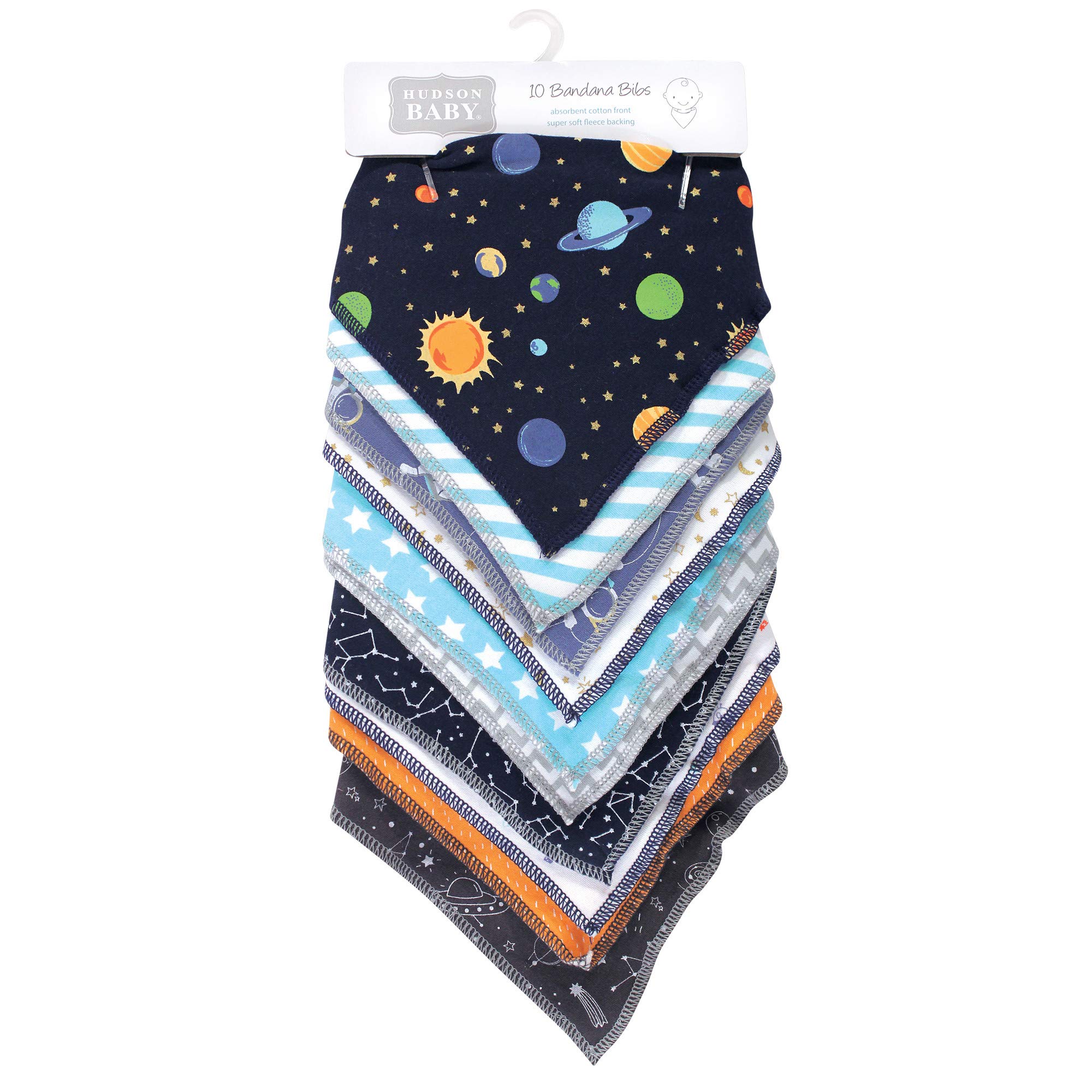 Hudson Baby Babero bandana plisado con forro polar suave