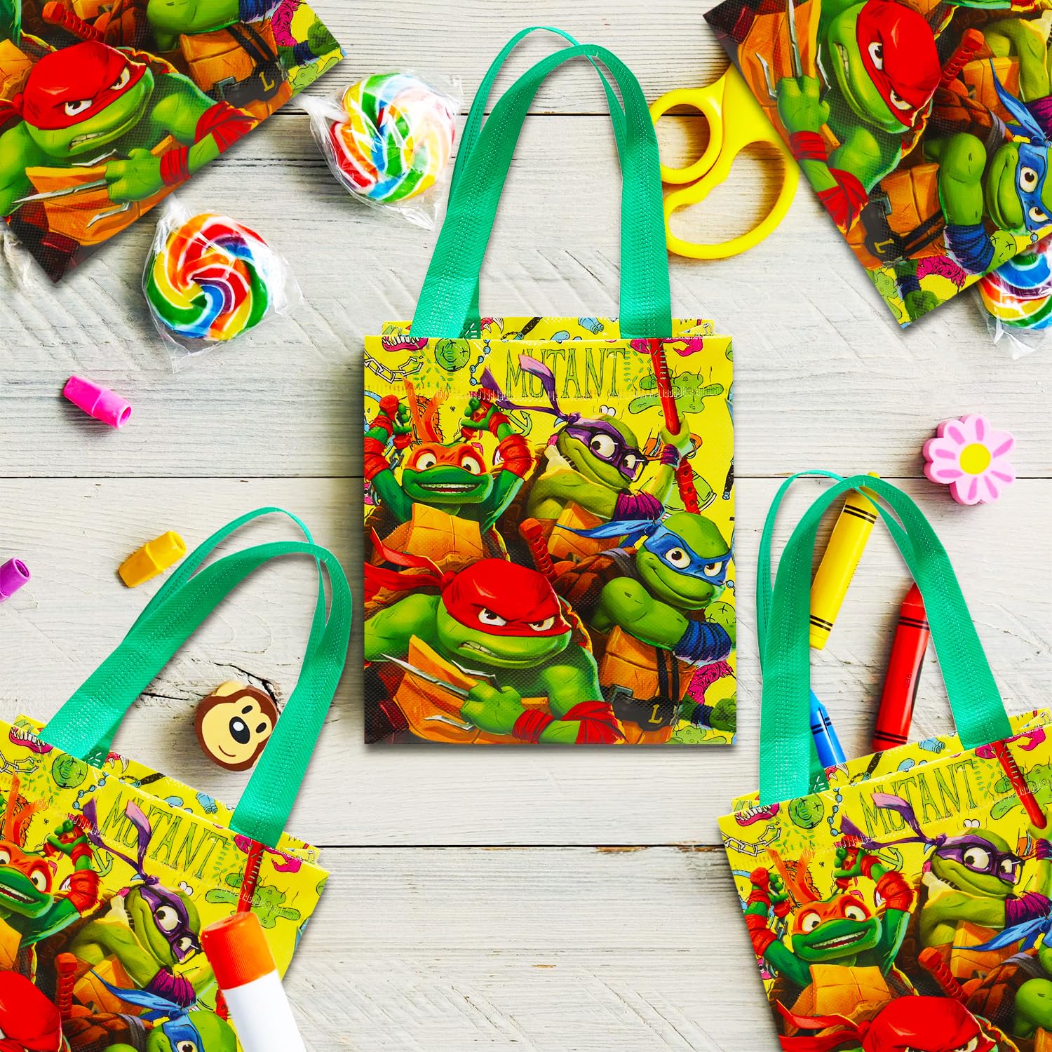 Paquete De Calcomanías TMNT Para Fiestas - 12 Hojas, 300 Calcomanías, Para Bolsas De Regalo Y Recuerdos
