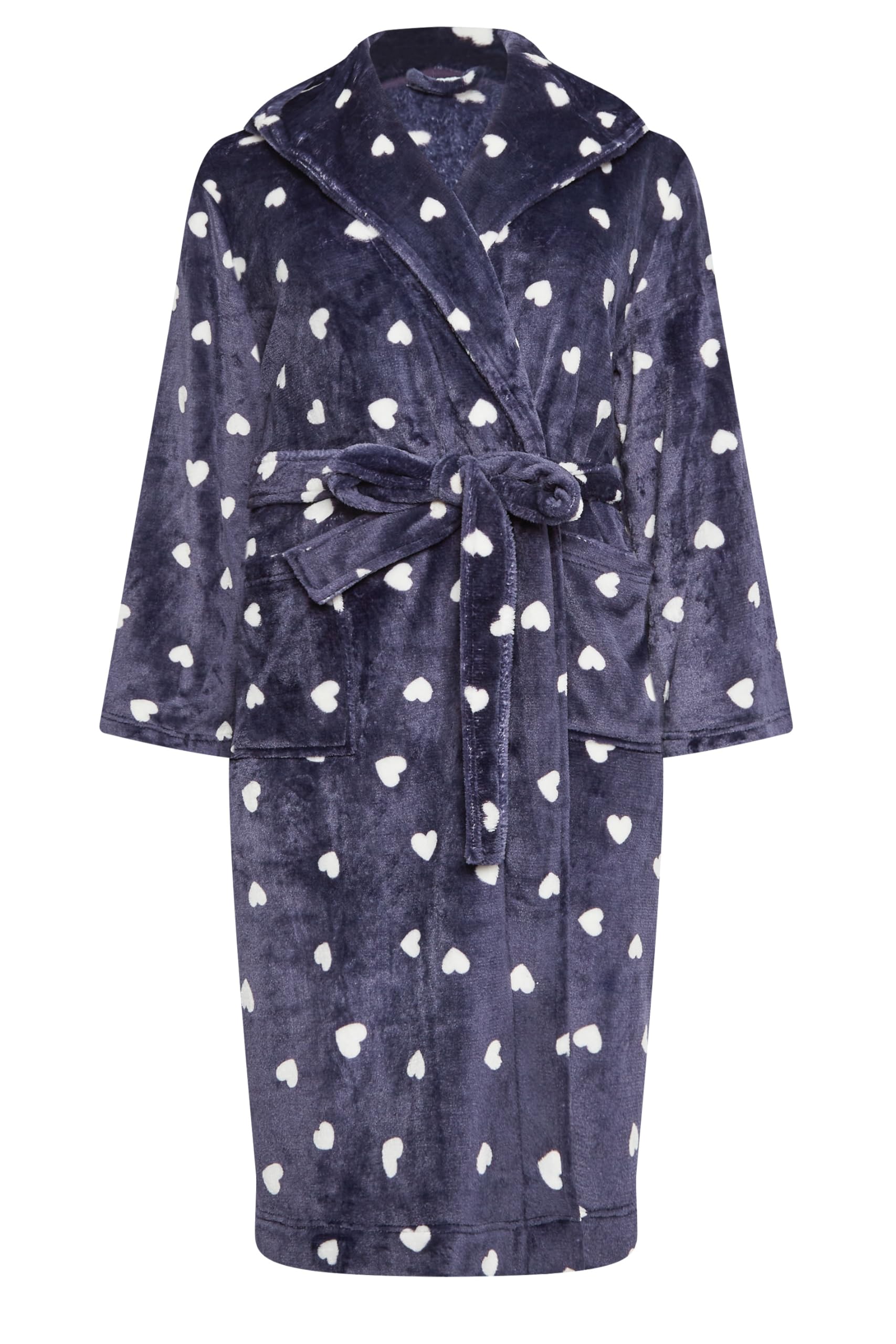 YoursCurve Heart Print Dressing Gown - Women's - Plus Size Curve