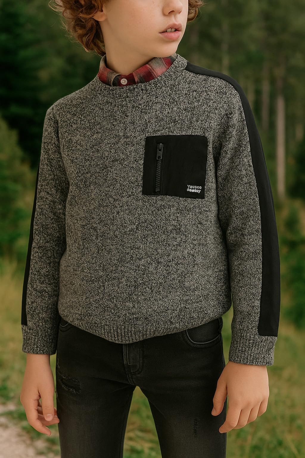 Generico Maglione Felpa Jersey per Ragazzo, Girocollo, Maniche Lunghe, Perfetto per Scuola, Tempo Libero e attività Quotidiane, Perfetto per Autunno, Inverno e Primavera