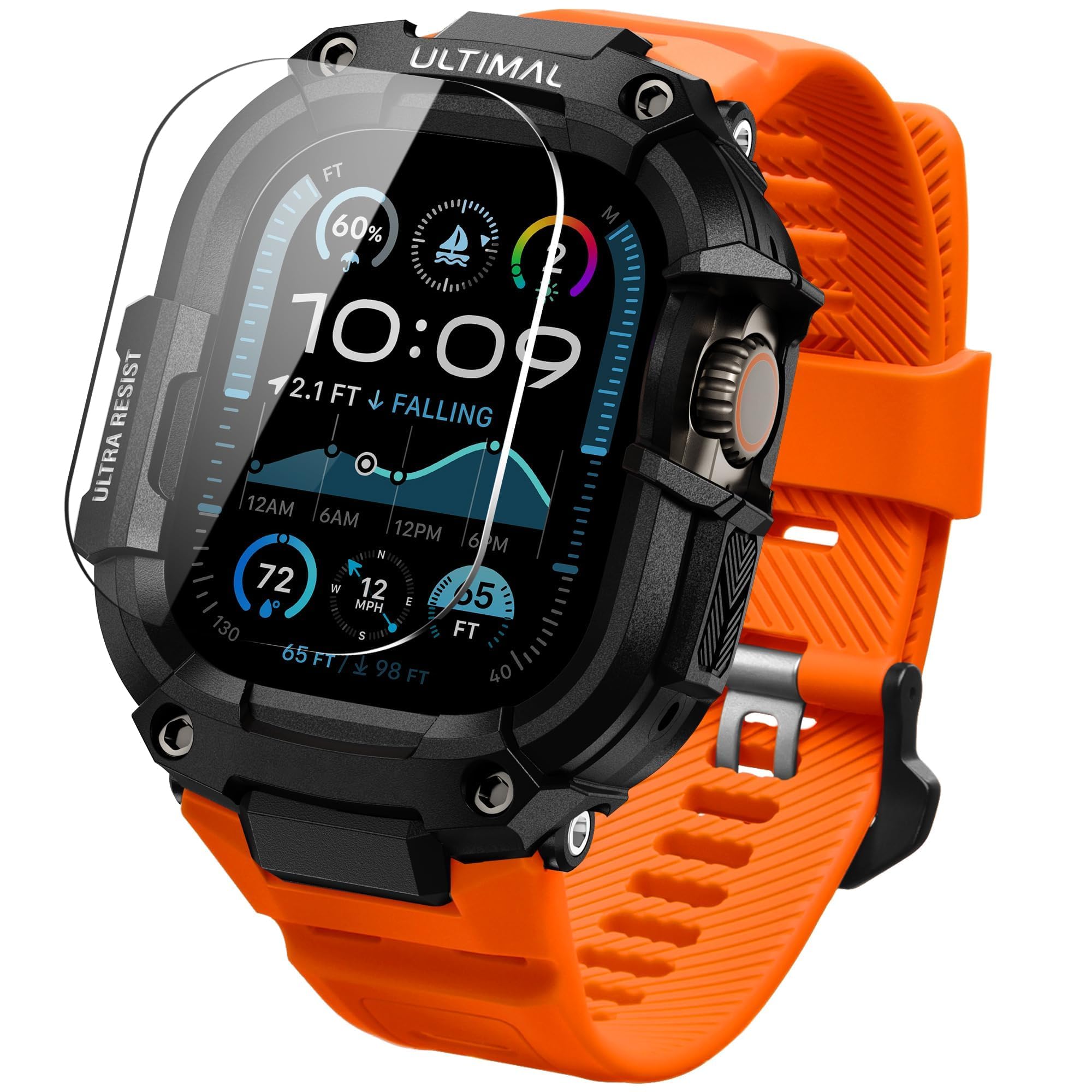 Amazon.com: ULTIMAL Rugged Band with Case for Apple Watch 49mm