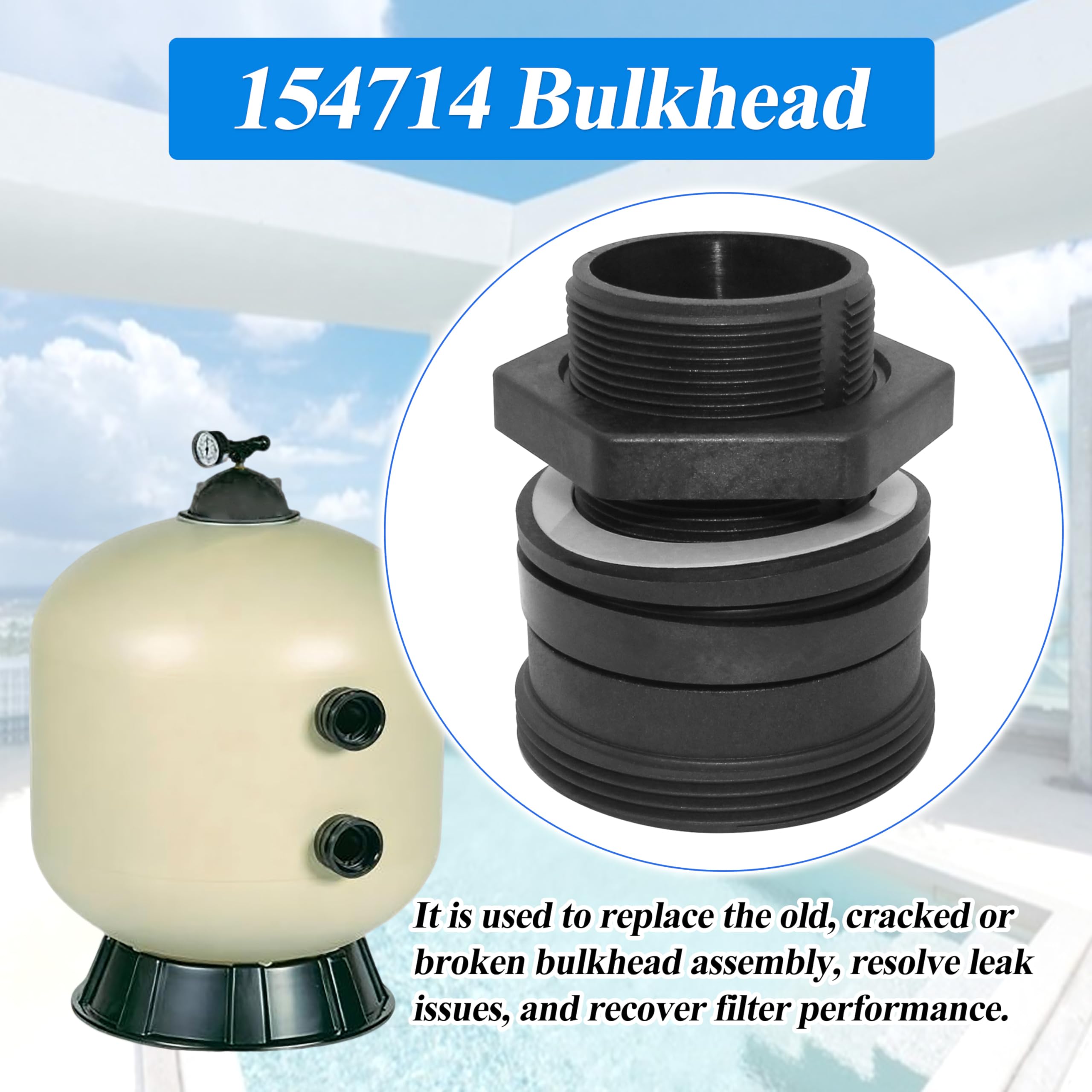 Amazon.com: 154714 Bulkhead Replacement Kit Compatible with 2-inch