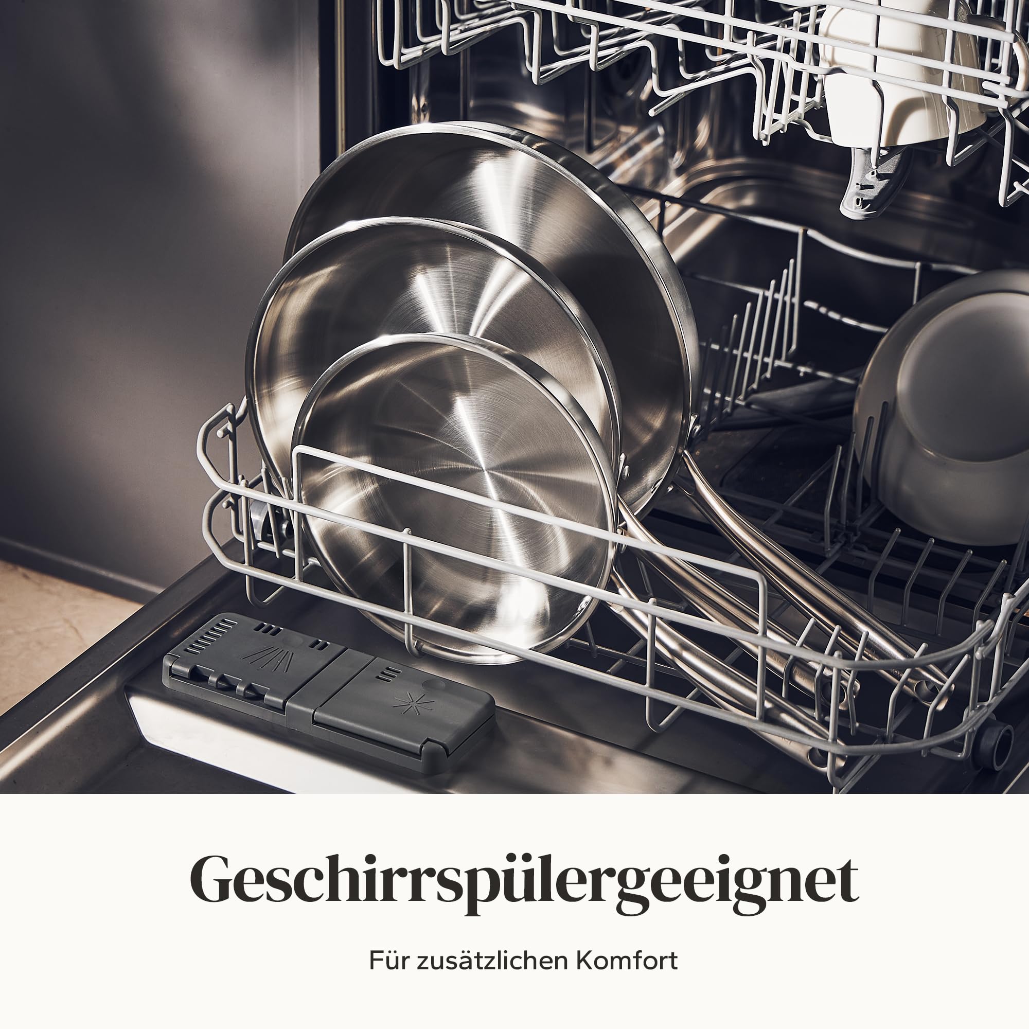 Redchef Pfannenset Induktion Set, 3-teilig edelstahlpfanne unbeschichtet Schüttrand Bratpfanne für alle Herdarten Spülmaschinenfest & backofenfest