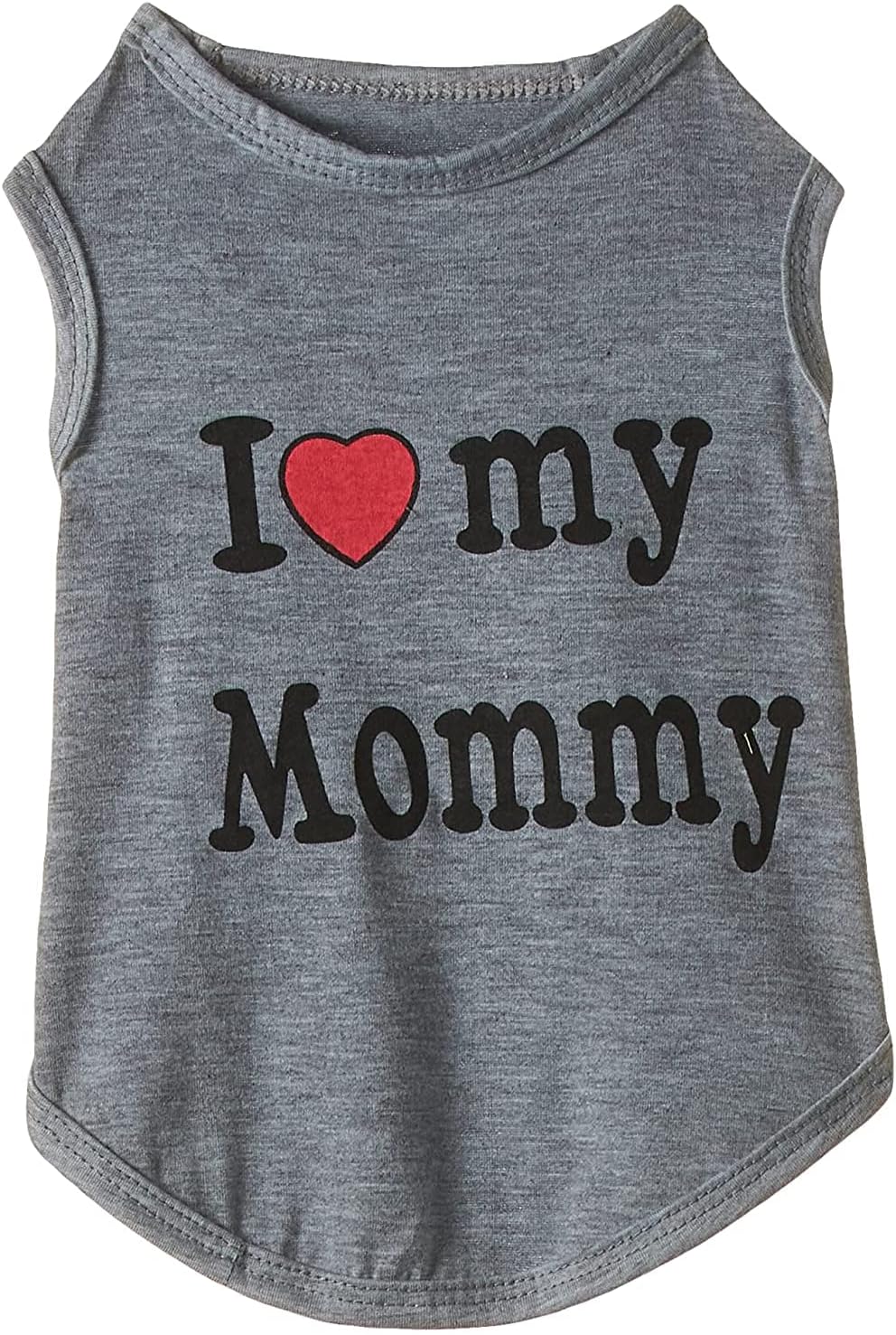 Mumoo Bear I love my mommy Dress Clothes Shirt Vest Costume for small Dog Puppy Cat Grey Fancy Paws - Size M