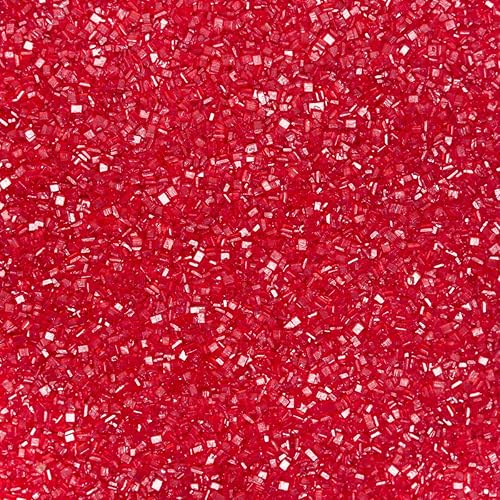 Red Pearl - Cristales de azúcar, tarro agitador de 4 onzas, chispas de azúcar comestibles/azúcar de lija para pasteles, cupcakes, galletas,