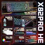 ATTACK SHARK X82PRO HE 75% Wireless Rapid Trigger Gaming Keyboard, Hall Effect Magnetic Switch Keyboard with 0.01mm RT Adjustable Actuation, 8Khz Polling Rate, Hot-Swap, RGB, for PC Gamer (Black) - 2