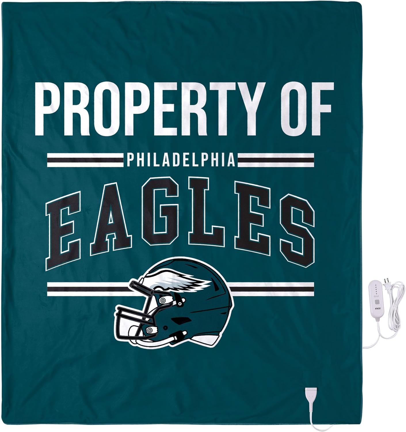 FOCO NFL Exclusive Heated Blanket, 50 x 60, Philadelphia Eagles