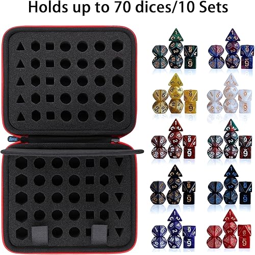 Vista 4 de Bavel DND - Estuche para dados con esponja y bandeja de dados desmontables, D6 D20 Set Case para Dungeons and Dragons RPG, MTG, juegos de mesa