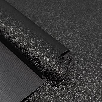 Lychee Faux Leather Roll 41cmx137cm16"x54" Soft Pebbled Synthetic Leatherette for Handbags Wallets Earrings DIY Sewing Decor Black